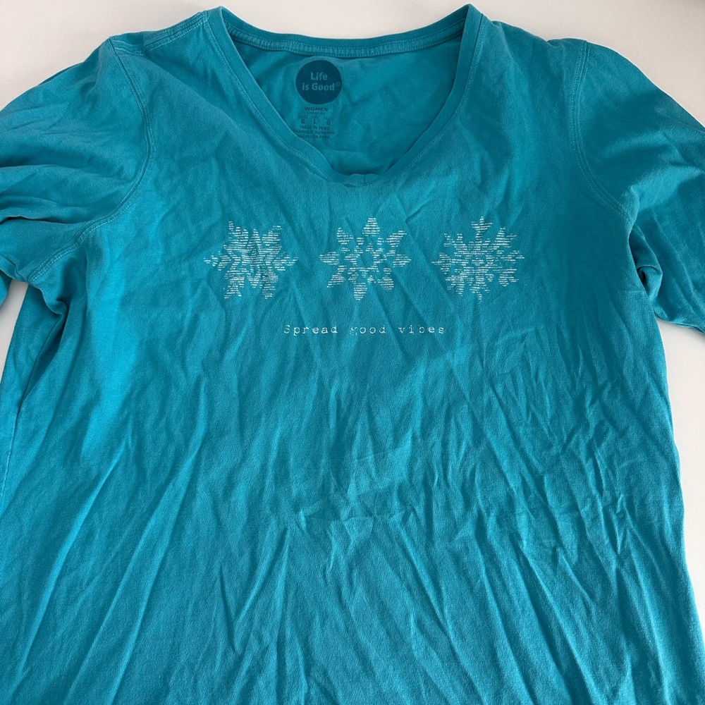 Life Is Good Teal Women's T-Shirt